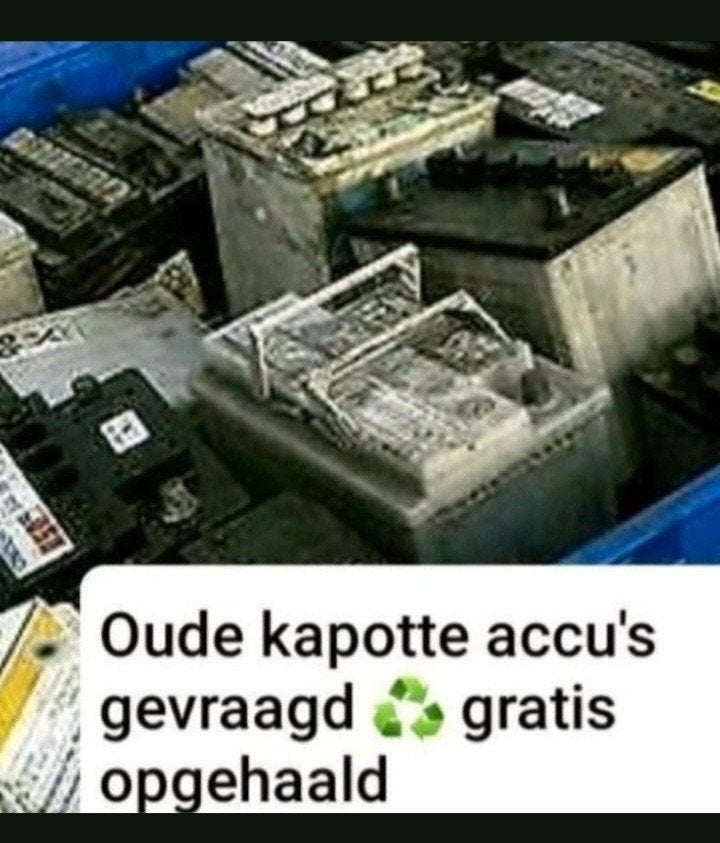 Oude kapotte accu's gevraagd - gratis opgehaald, Auto-onderdelen, Ophalen, Gebruikt, Universele onderdelen