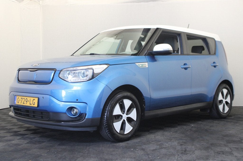 Kia Soul EV ExecutivePlusLine 27 kWh (bj 2016, automaat), Auto's, Kia, Gebruikt, Beige, Blauw, 1465 kg