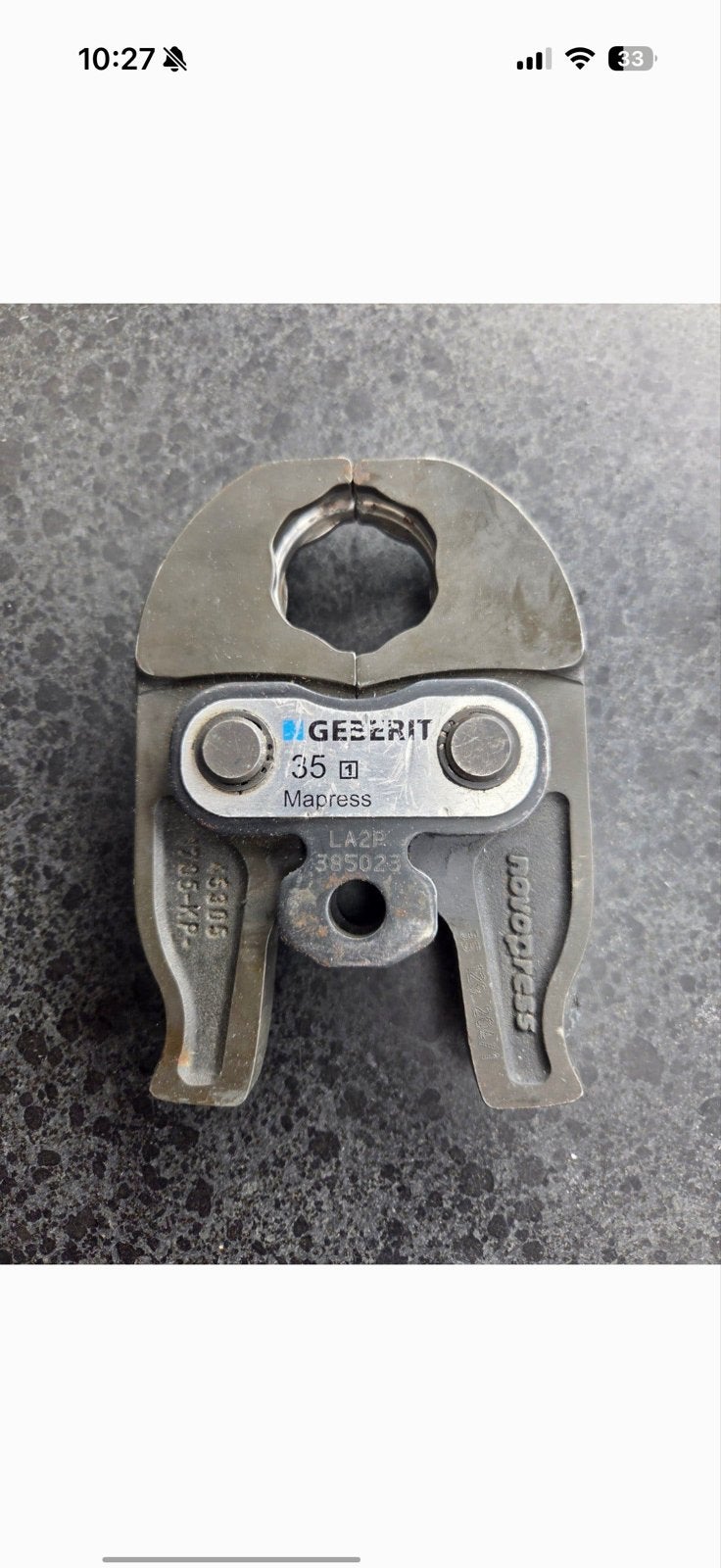 Geberit novopress Mapress 35mm Type 1 Bek - Persbek, Ophalen of Verzenden, Gebruikt, Overige typen, Overige merken