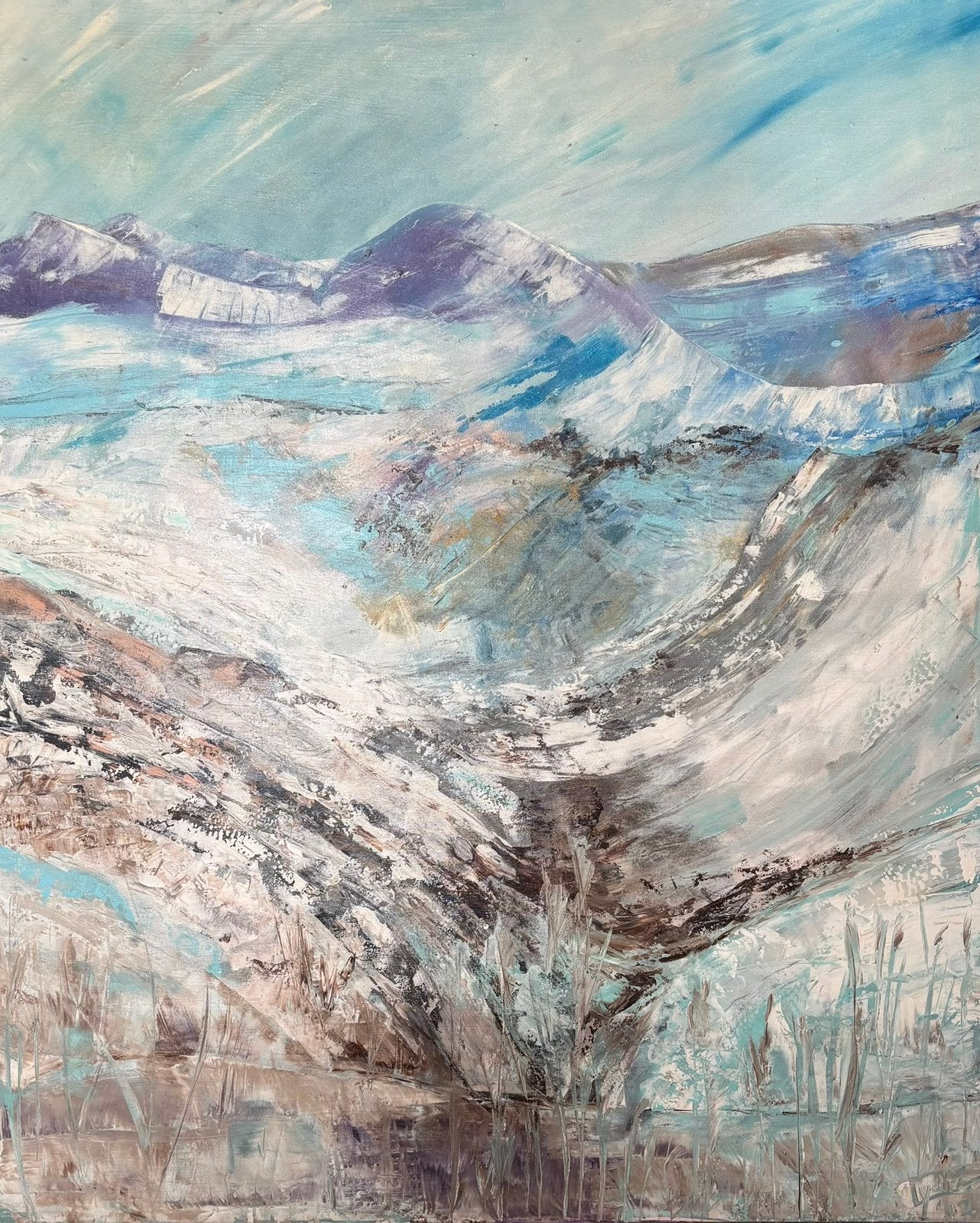Orgineel olieverf schilderij van Lydia Laman, Olieverf, Overige materialen, Gesigneerd, Landschap