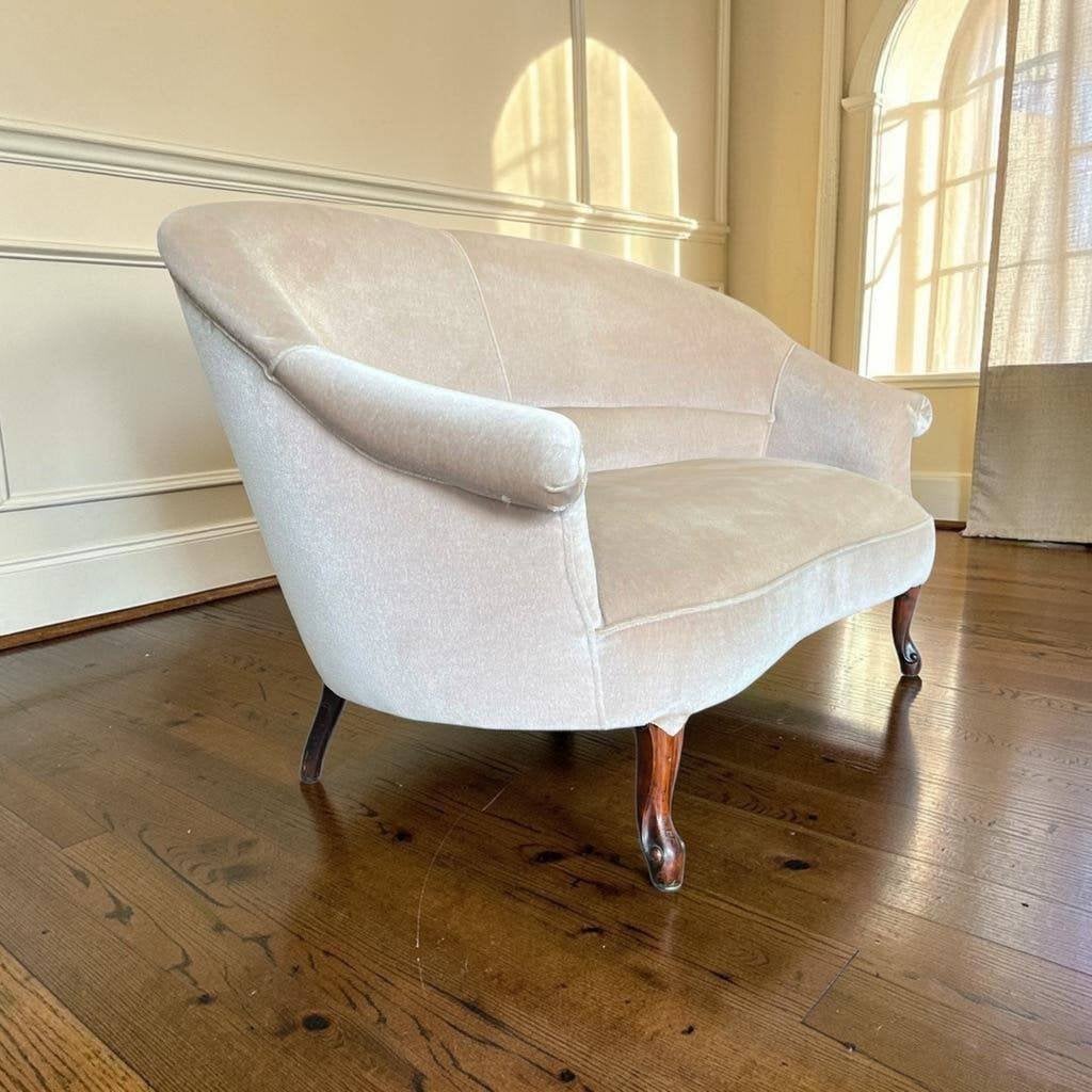 Vintage beige tweezit / fauteuil / bank, Ophalen, Noord-Brabant