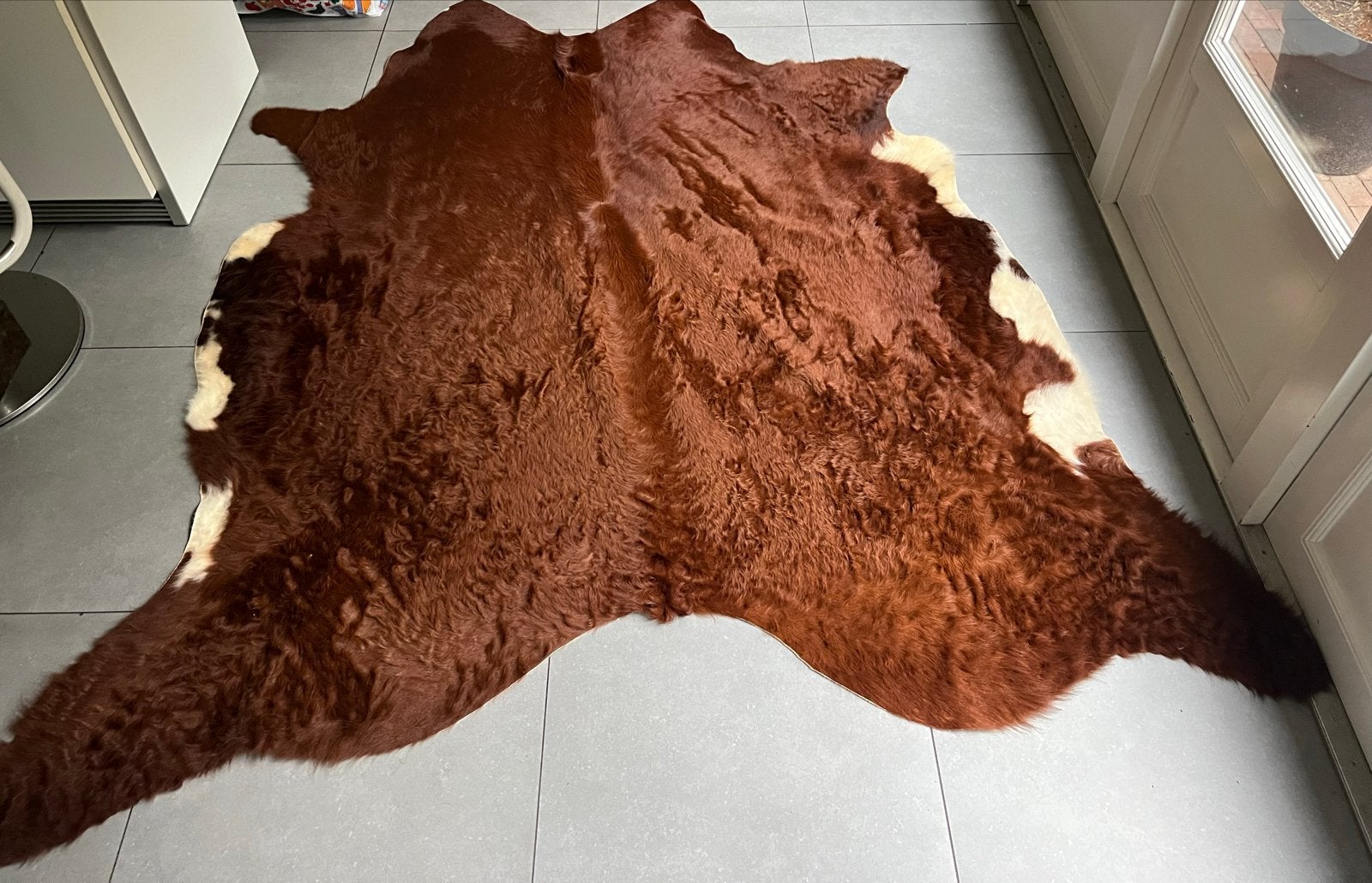 IKEA KOLDBY Koeienhuid Vloerkleed - Bruin/Wit, 100 tot 150 cm, Bruin, Nieuw, Ophalen of Verzenden