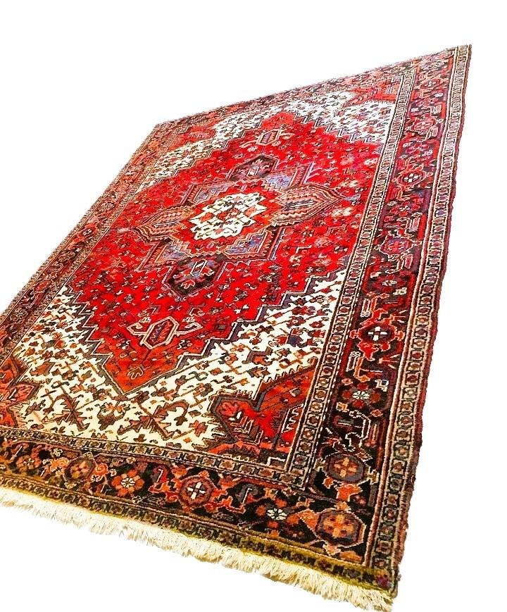 Perzisch tapijt handgeknoopt Heriz Oosters vloerkleed wol