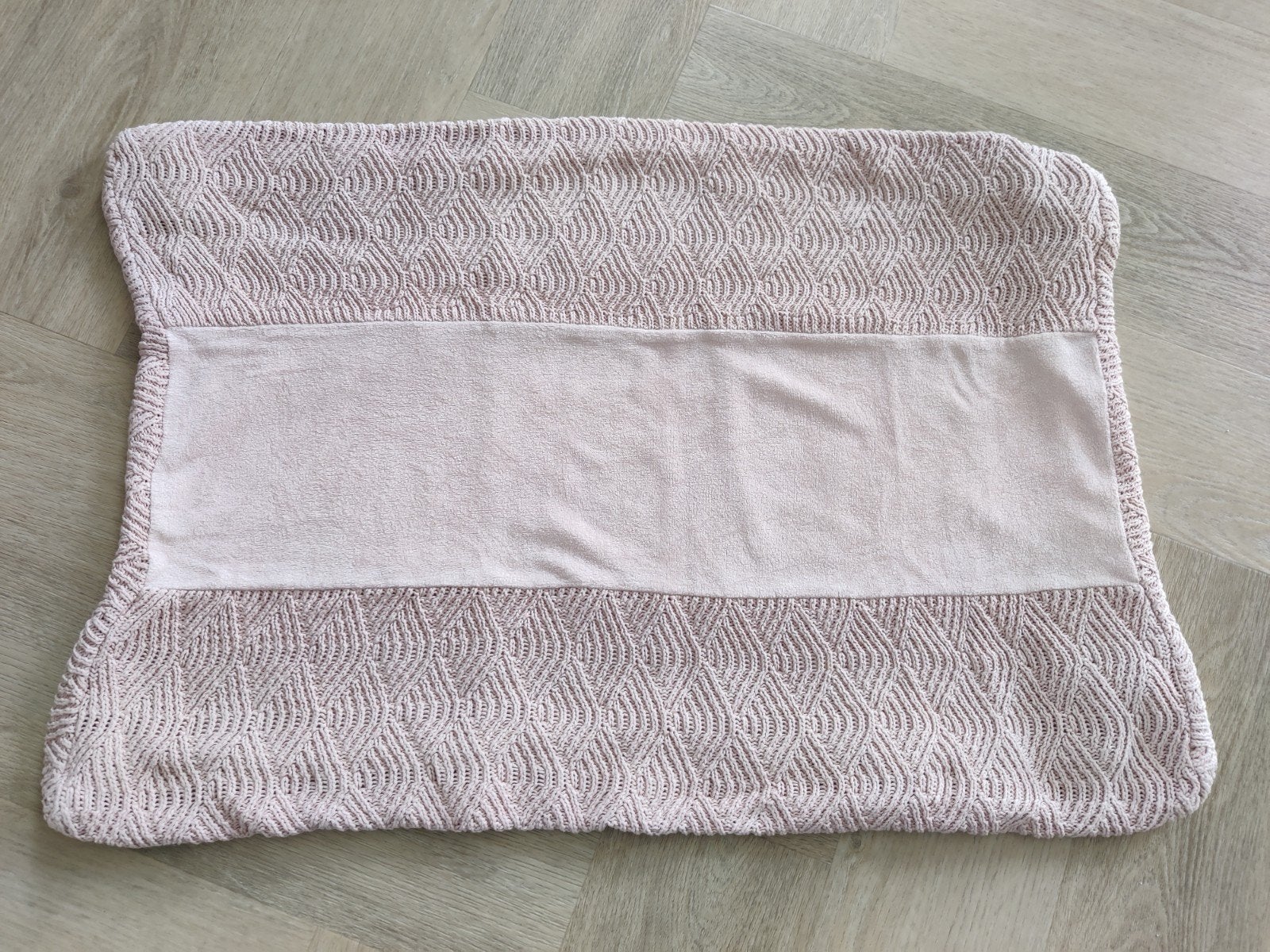 Jollein Aankleedkussenhoes River Knit Pale Pink 50x70 cm, Ophalen of Verzenden, Zo goed als nieuw