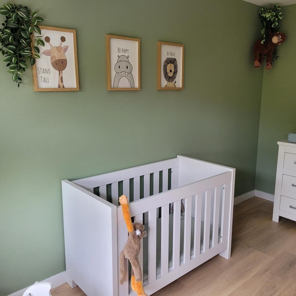 Ledikant Interbaby wit inclusief matras, Kinderen en Baby's, Kinderkamer | Bedden, Zo goed als nieuw, Minder dan 140 cm, Minder dan 70 cm