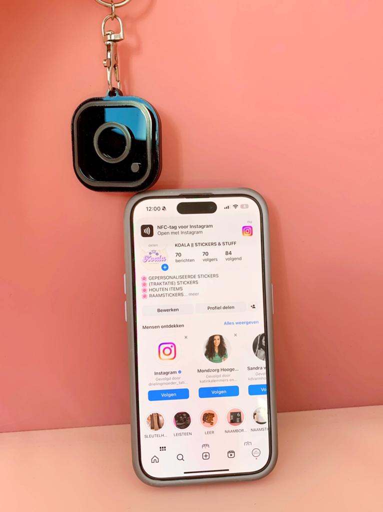 Nfc sleutelhanger instagram, Ophalen of Verzenden, Nieuw
