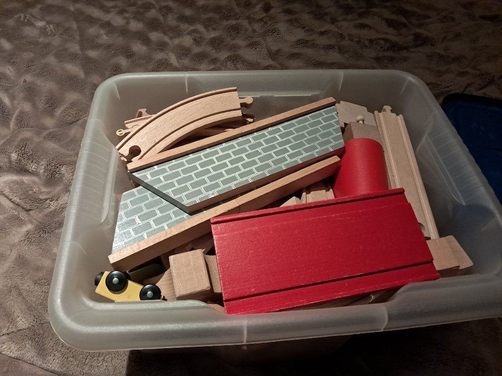 Houten treinset, Ophalen of Verzenden, Gebruikt, Overige typen