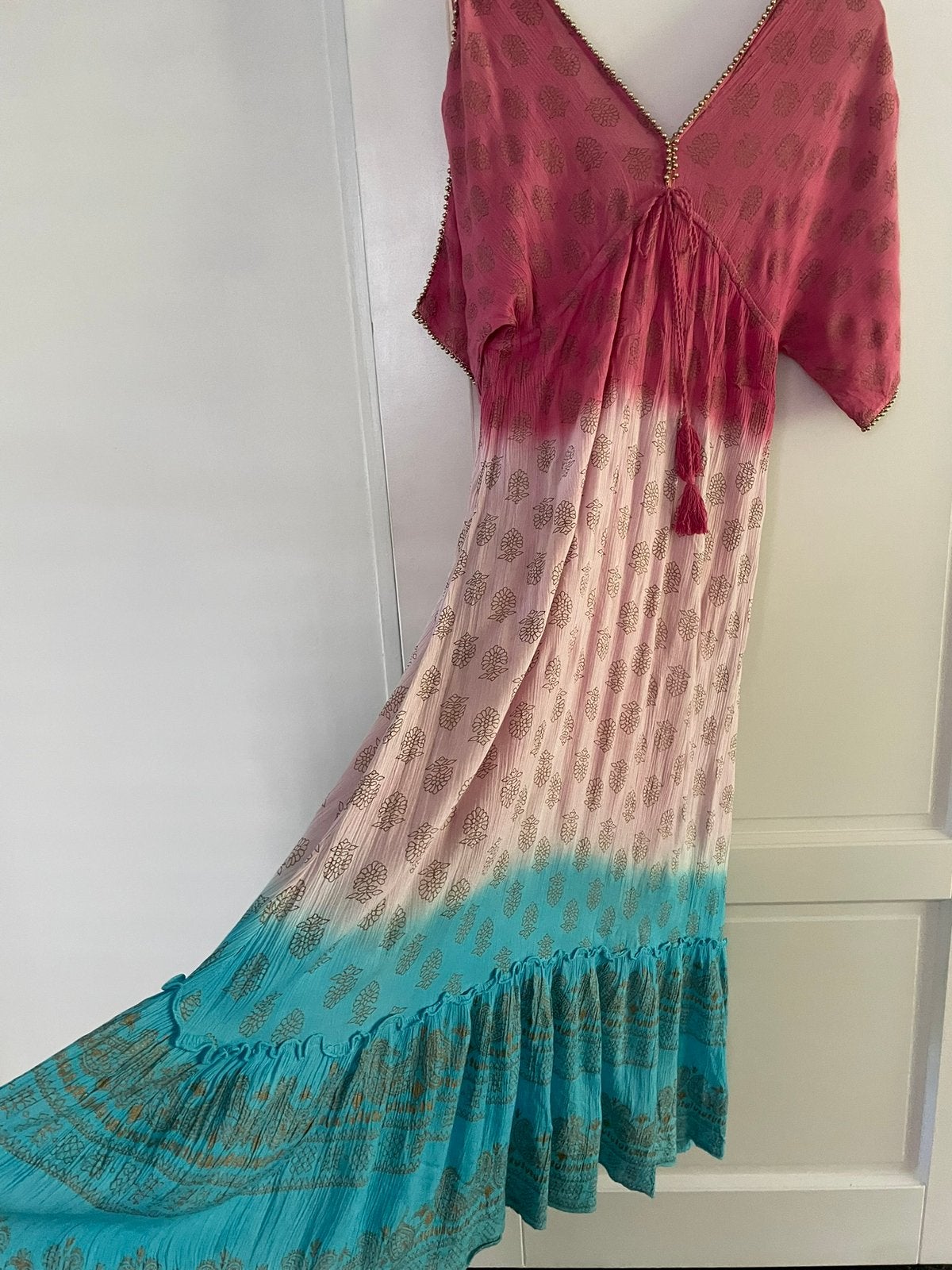 Ibiza /Boho maxidress., Ophalen of Verzenden, Zo goed als nieuw, Maat 38/40 (M), Onder de knie