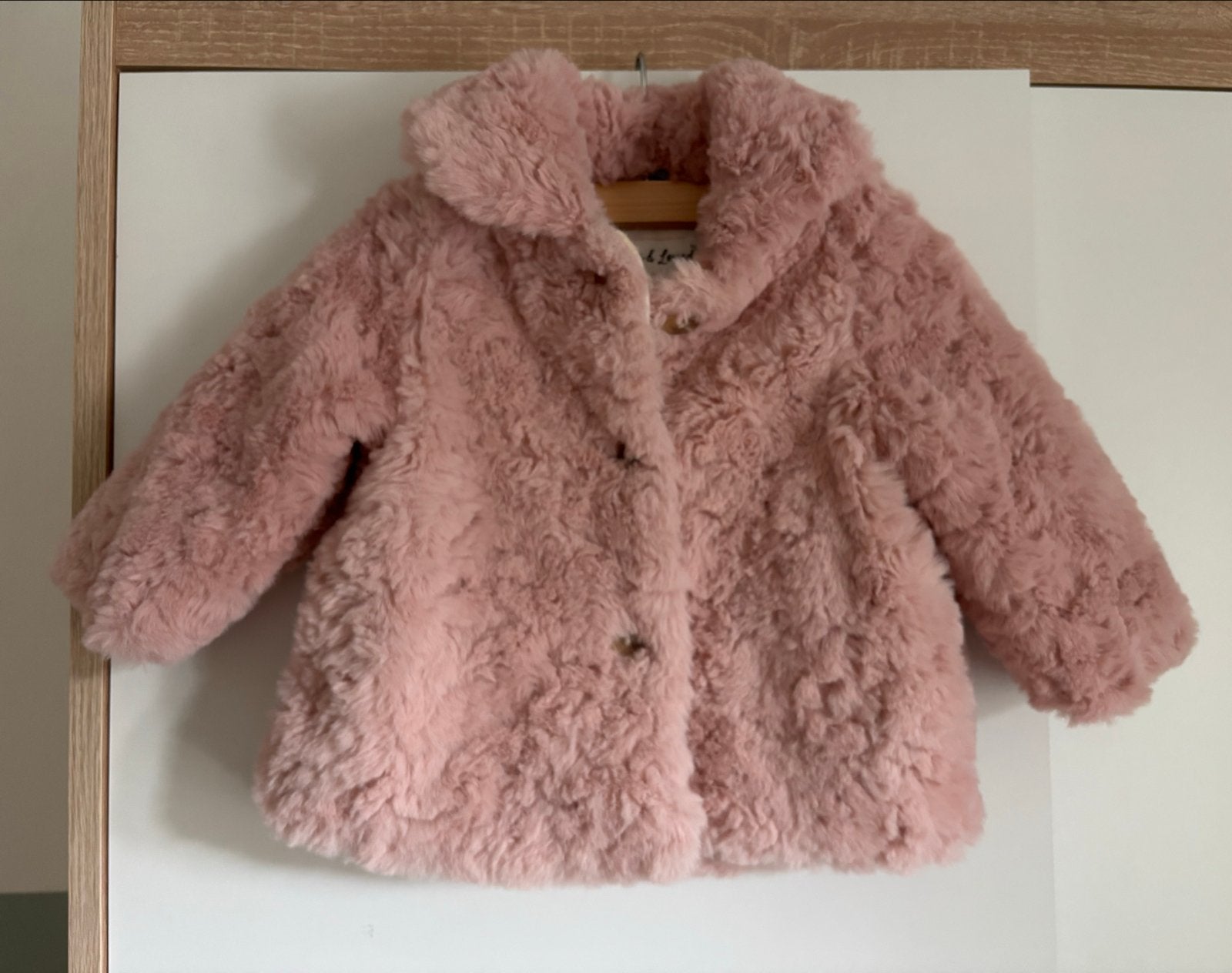 Jas Roze teddy winterjas C&A baby meisjes maat 68, Ophalen of Verzenden, Gebruikt, Meisje, Jasje