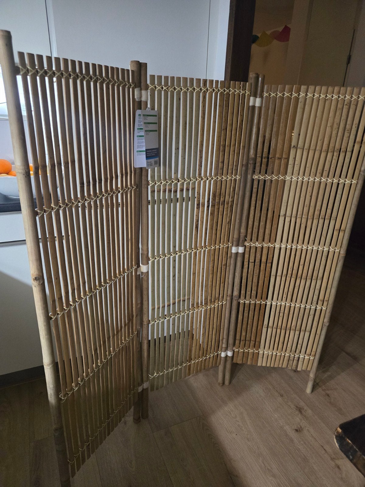 Bamboe kamerscherm 135x4x140cm - Natuurlijk, Ophalen