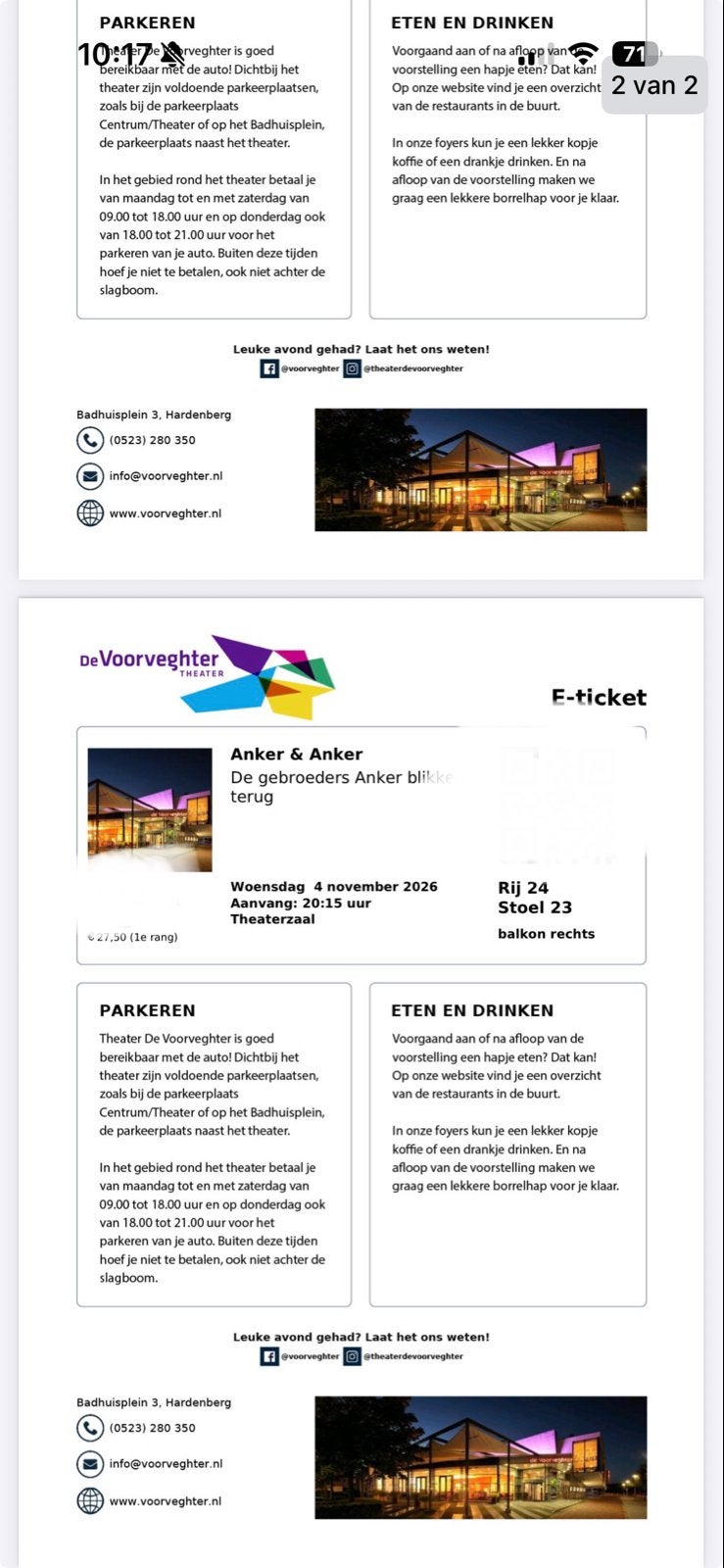 2 kaartjes te koop Anker en Anker, Tickets en Kaartjes