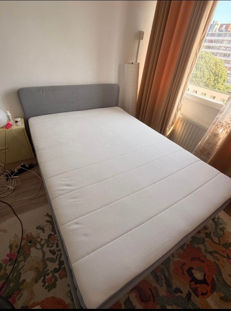 Ikea bed with mattress, Ophalen, Gebruikt, Tweepersoons, 140 cm
