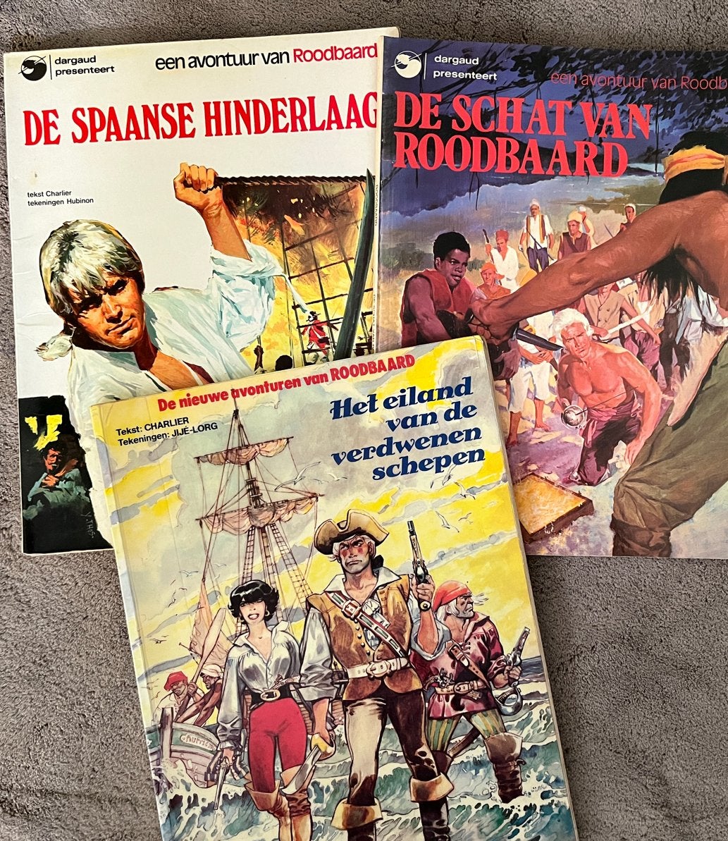 Roodbaard stripboeken - De Spaanse Hinderlaag, Het Eiland, D, Boeken, Meerdere stripboeken, Ophalen of Verzenden, Gelezen