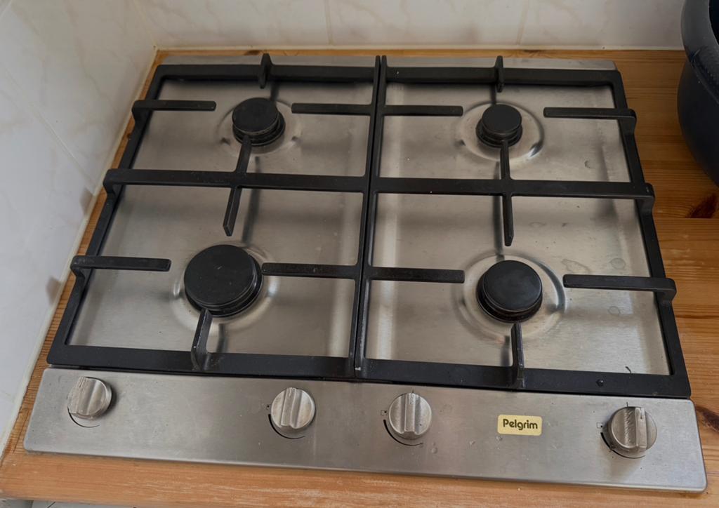 Pelgrim gas inbouw kookplaat, Ophalen, 4 kookzones, Zo goed als nieuw, Inbouw