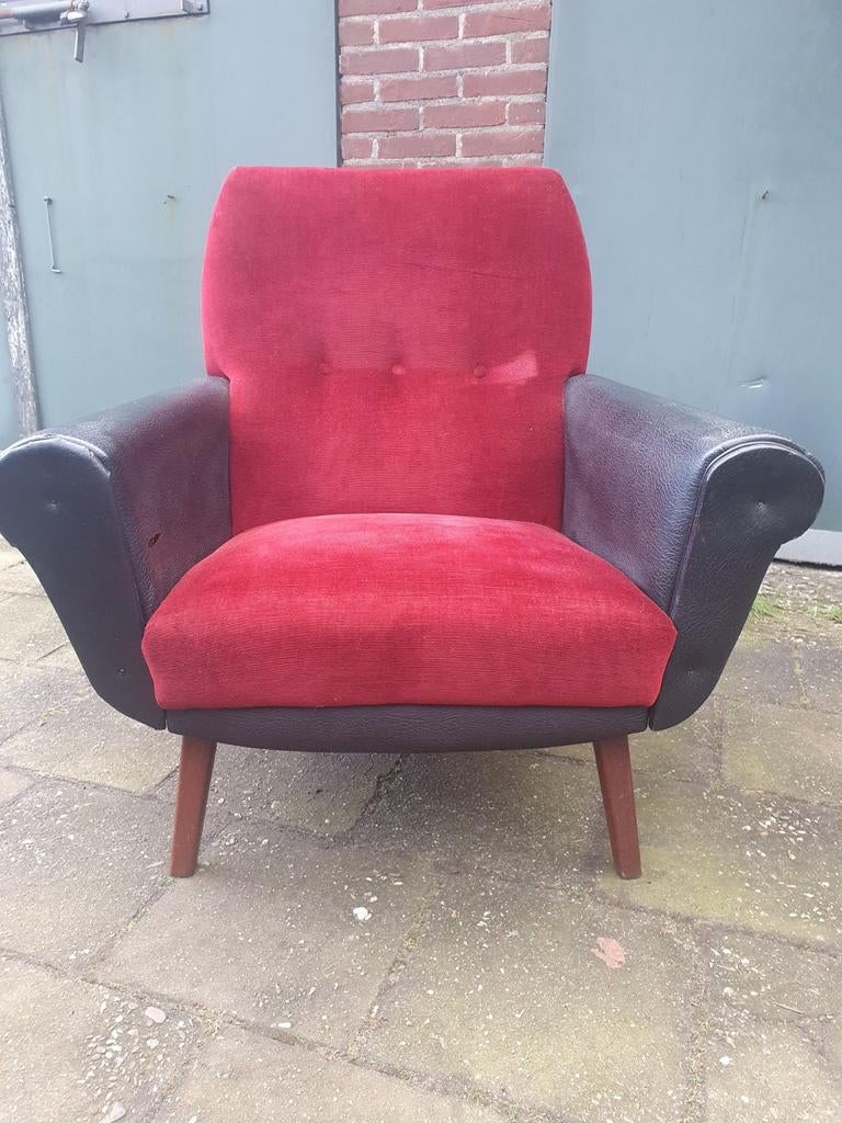 Vintage fauteui., Gebruikt, Sixties, 50 tot 75 cm, Ophalen