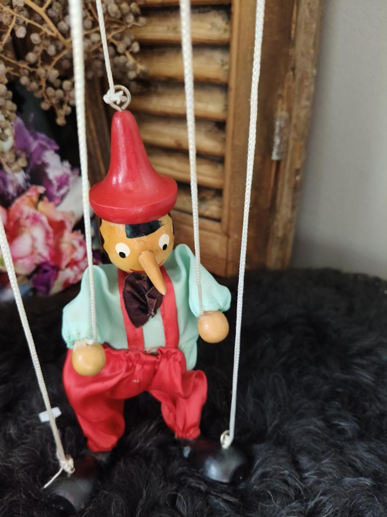 Vintage Pinokkio Marionet - Houten Pop, Verzamelen, Poppetjes en Figuurtjes, Gebruikt, Ophalen of Verzenden