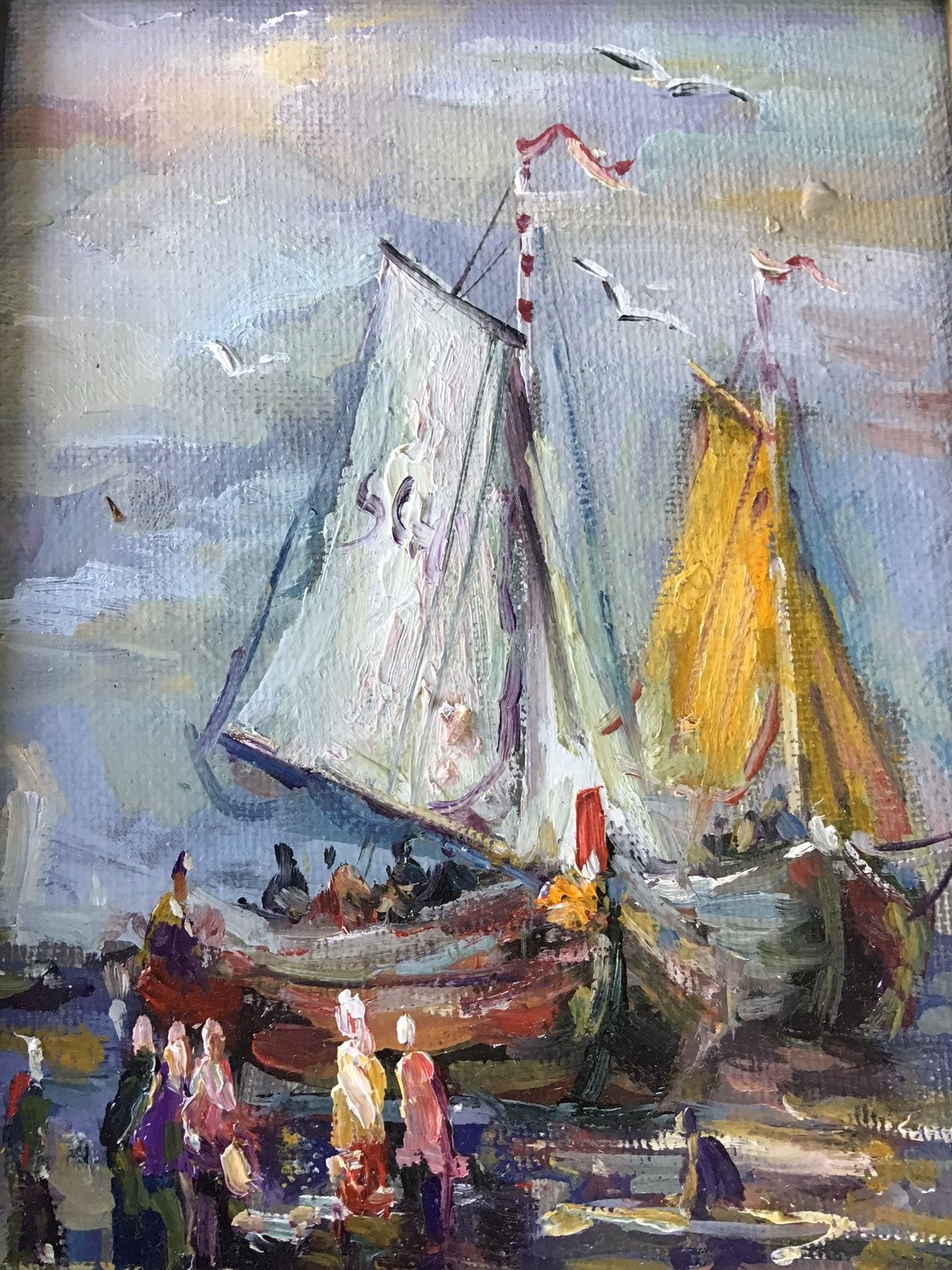 Strand bij Vannes., Antiek en Kunst, Kunst | Schilderijen | Klassiek, Ophalen of Verzenden
