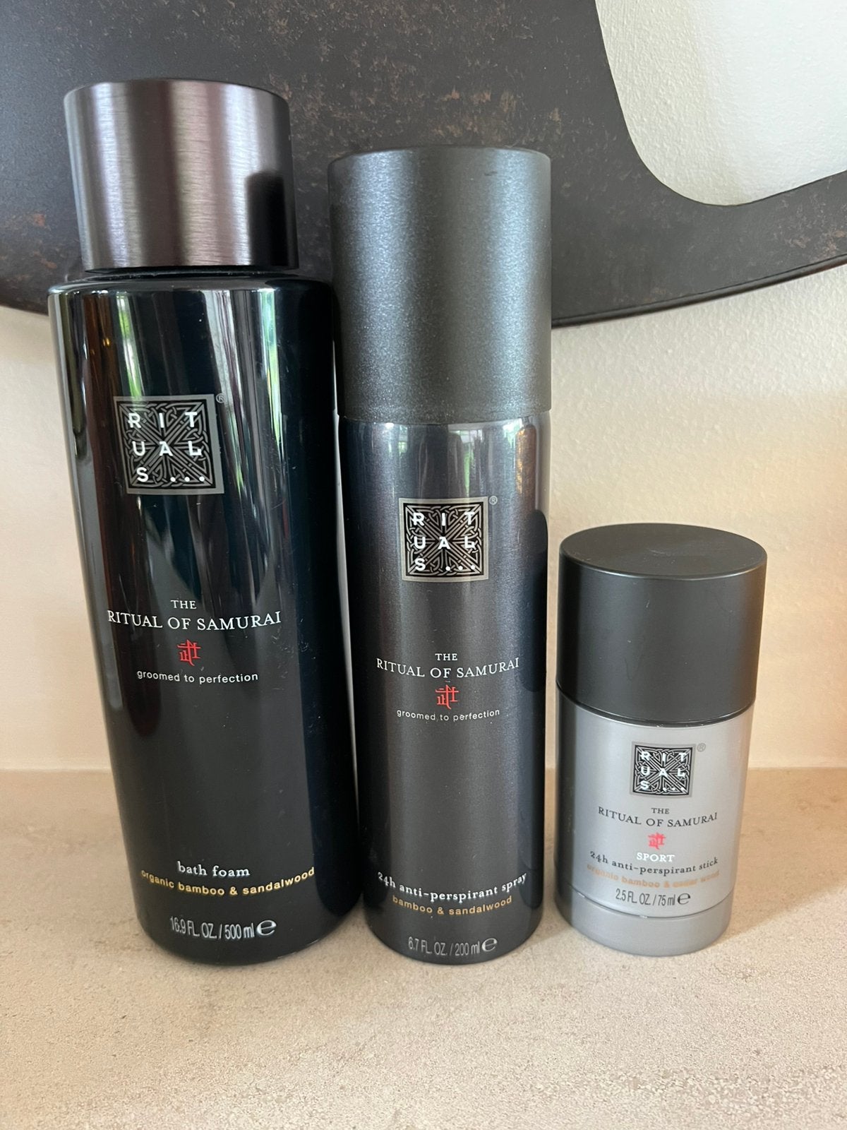 Rituals Samurai bath foam, deo spray en deo stick 🖤Nieuw!, Ophalen of Verzenden, Nieuw, Bad & Douche