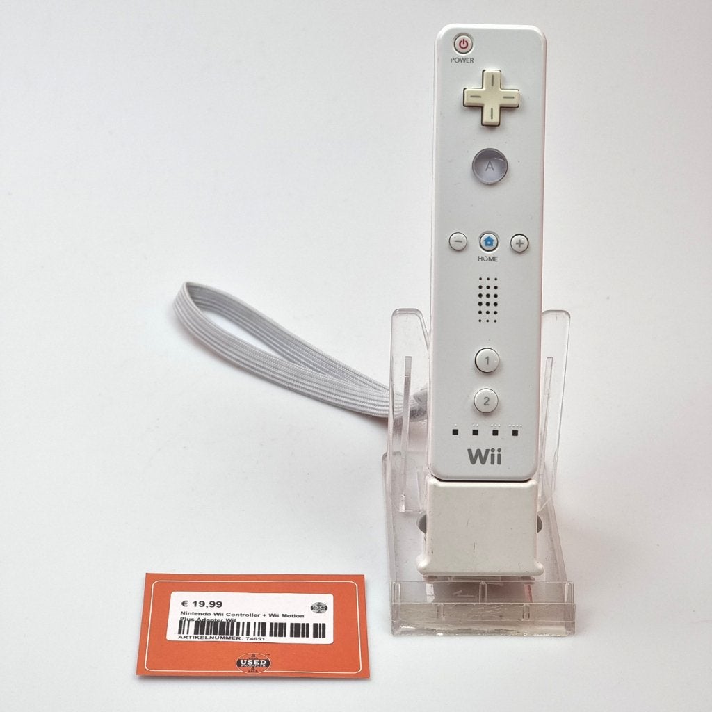 Nintendo Wii Controller + Wii Motion Plus Adapter Wit, Nintendo, Gebruikt, Support@nintendo.com, 11-1 Hokotate-cho, Kamitoba, Minami-ku
Kyoto 601-8501
Japan