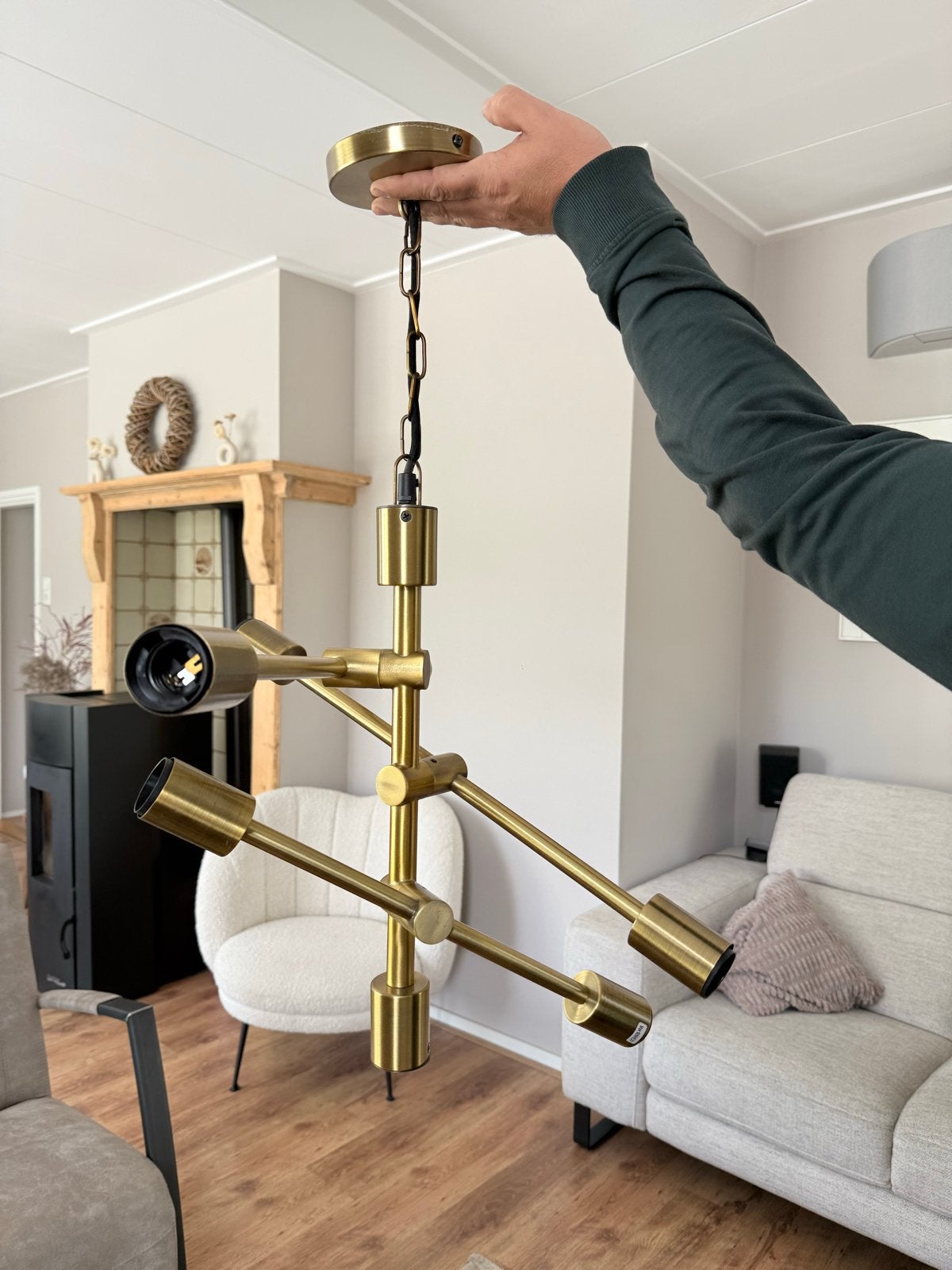 Moderne gouden hanglamp van It’s about RoMi, Ophalen of Verzenden, Zo goed als nieuw, Metaal, 75 cm of meer