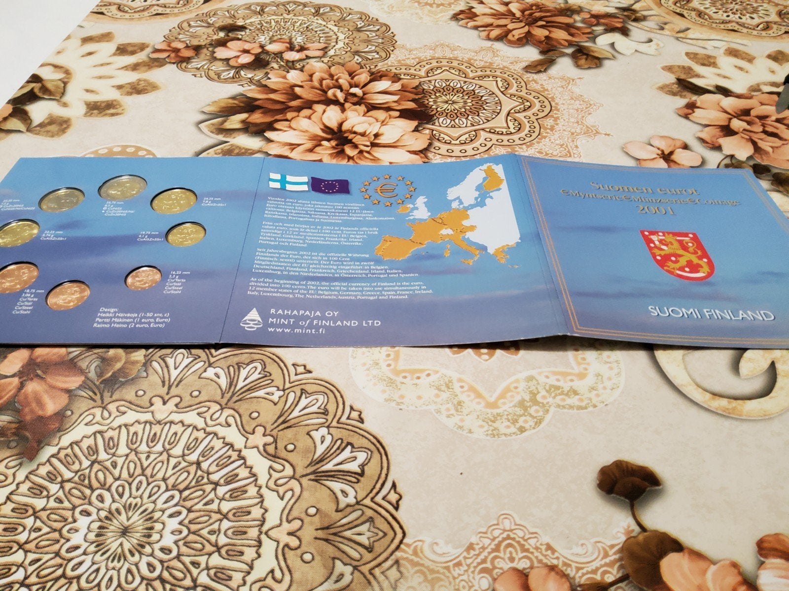 Finse euromunten set 2001 - Suomalaisia mitalitaidetta, Ophalen of Verzenden, Finland, Overige waardes, Setje