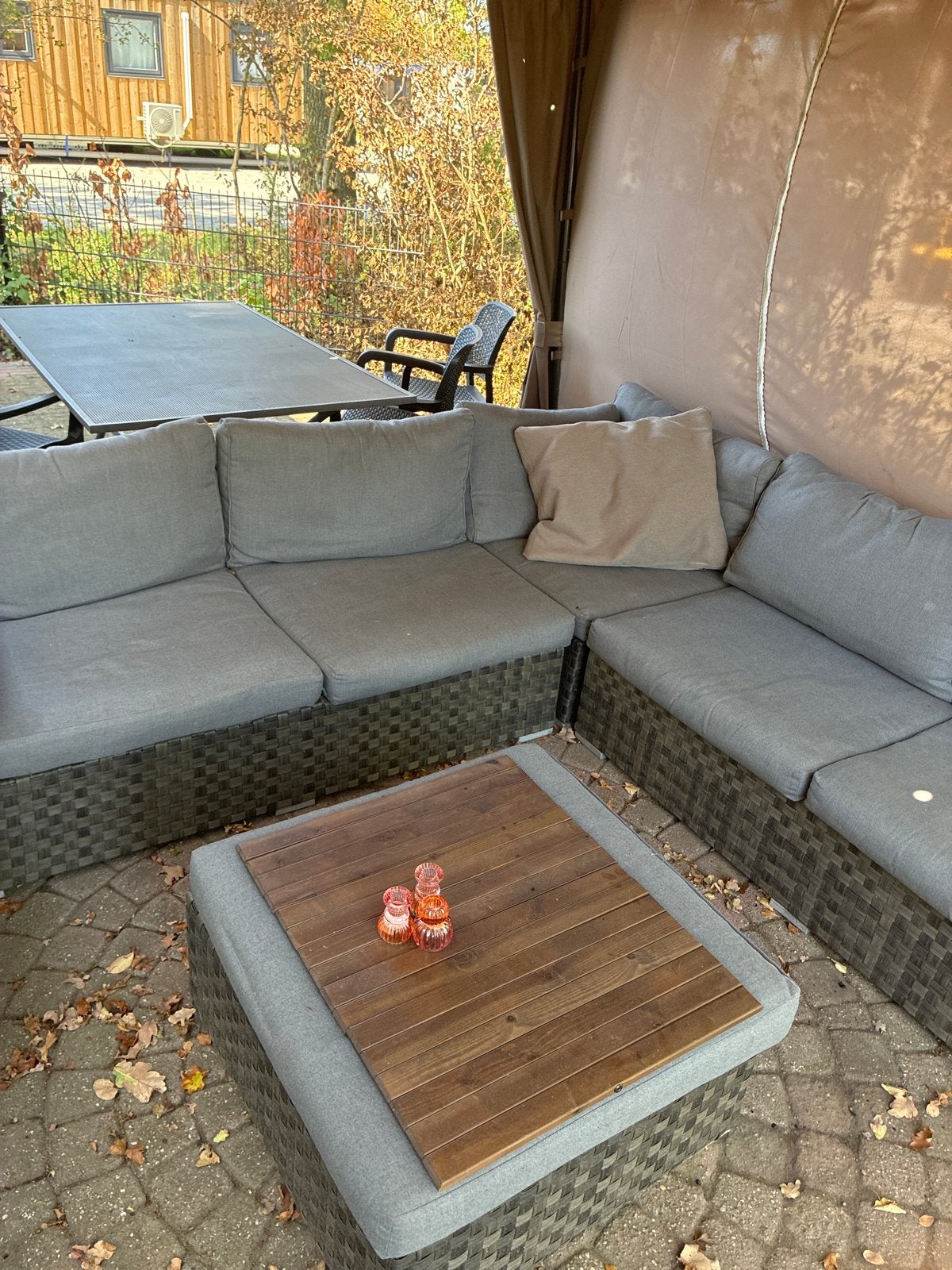Comfortabele Wicker Loungeset met Hocker, Ophalen, Gebruikt, Loungeset, Wicker