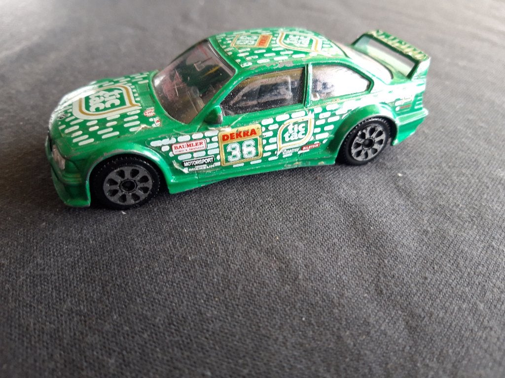 BMW M3 Coupé DTM groen - Bburago 1:43 -, Ophalen of Verzenden, Zo goed als nieuw, Auto, Overige merken