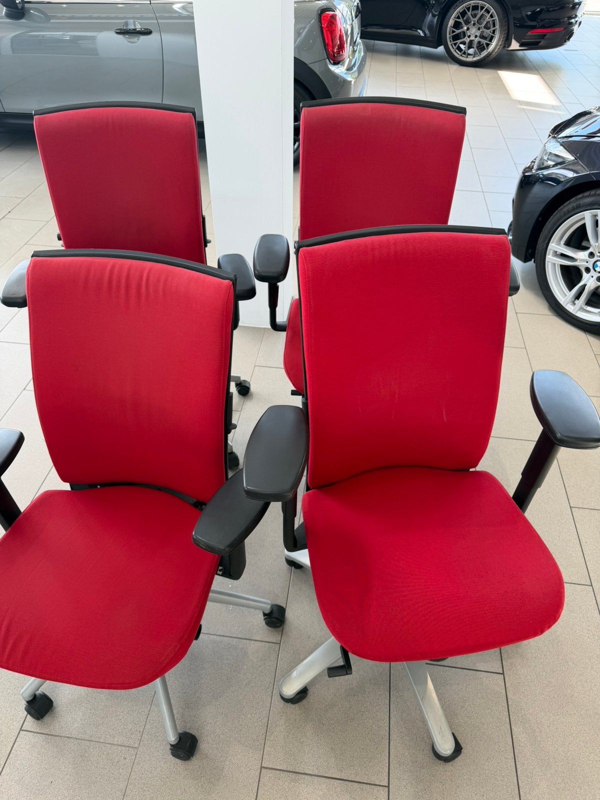 4x König + Neurath ergonomische bureaustoelen professioneel, Ophalen, Gebruikt, Rood, Bureaustoel
