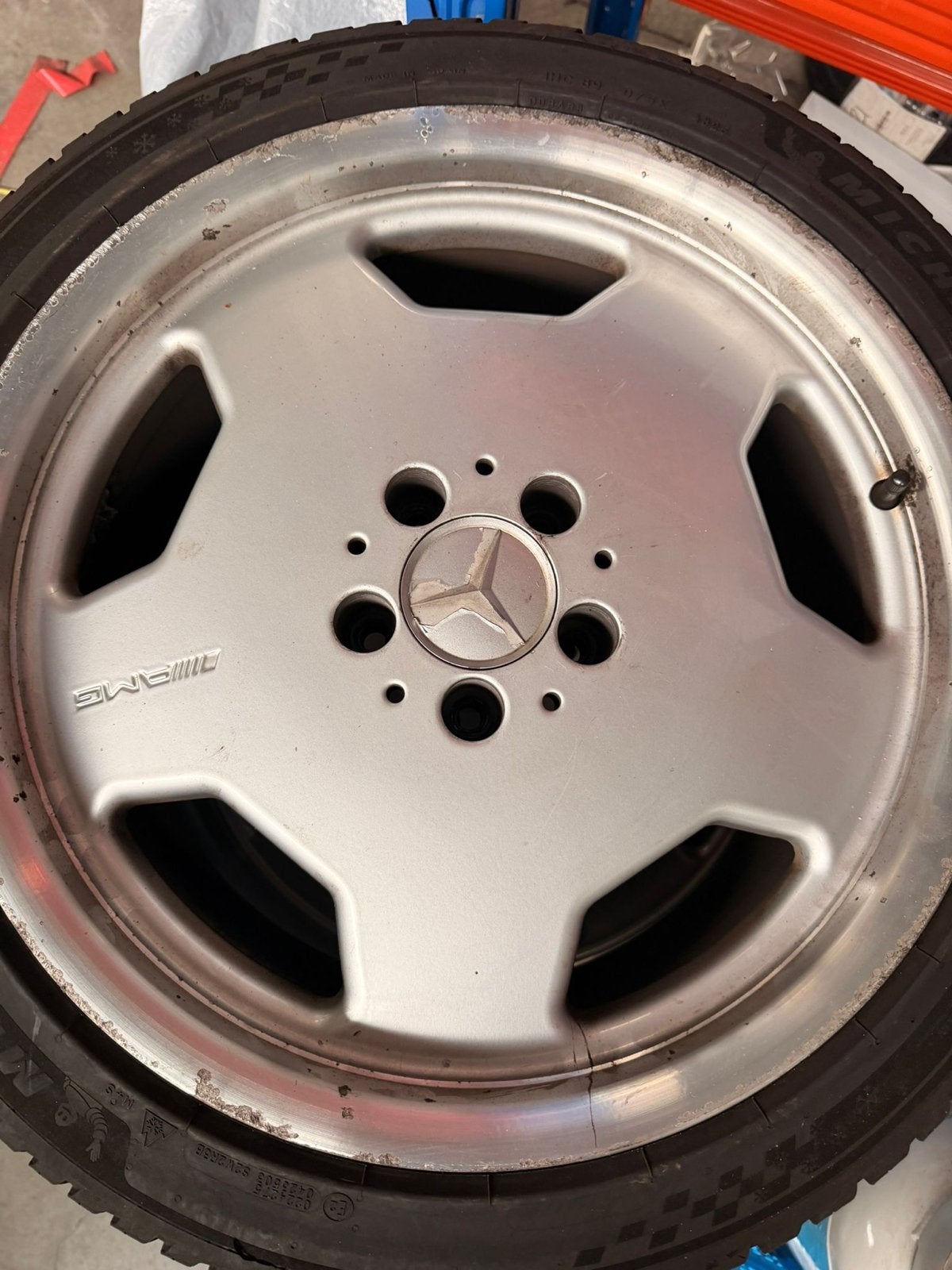 Mercedes-Benz AMG velgen met Michelin CrossClimate banden, Ophalen, Gebruikt, Banden en Velgen, 17 inch