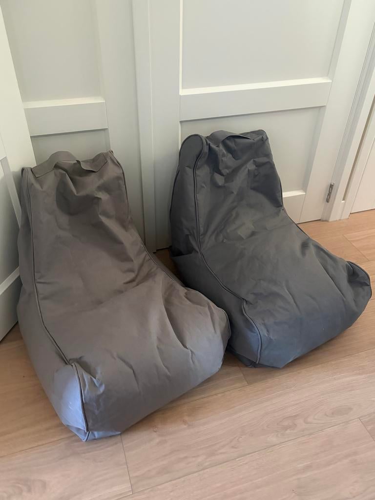 2x Puffi Kinder Zitzak Lounge Antraciet/Donkergrijs, Ophalen of Verzenden, Gebruikt, Grijs, Zitzak