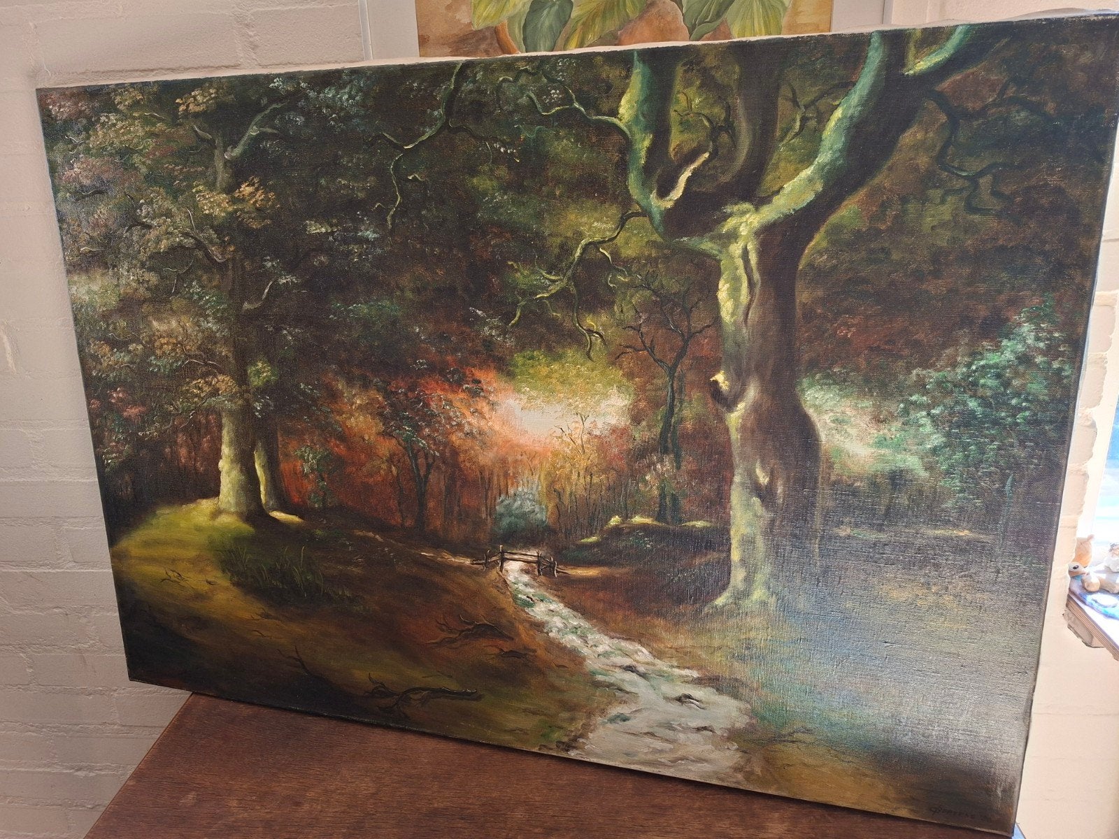 Schilderij Bertens '80 - Boslandschap 100x70 cm, Antiek en Kunst, Ophalen