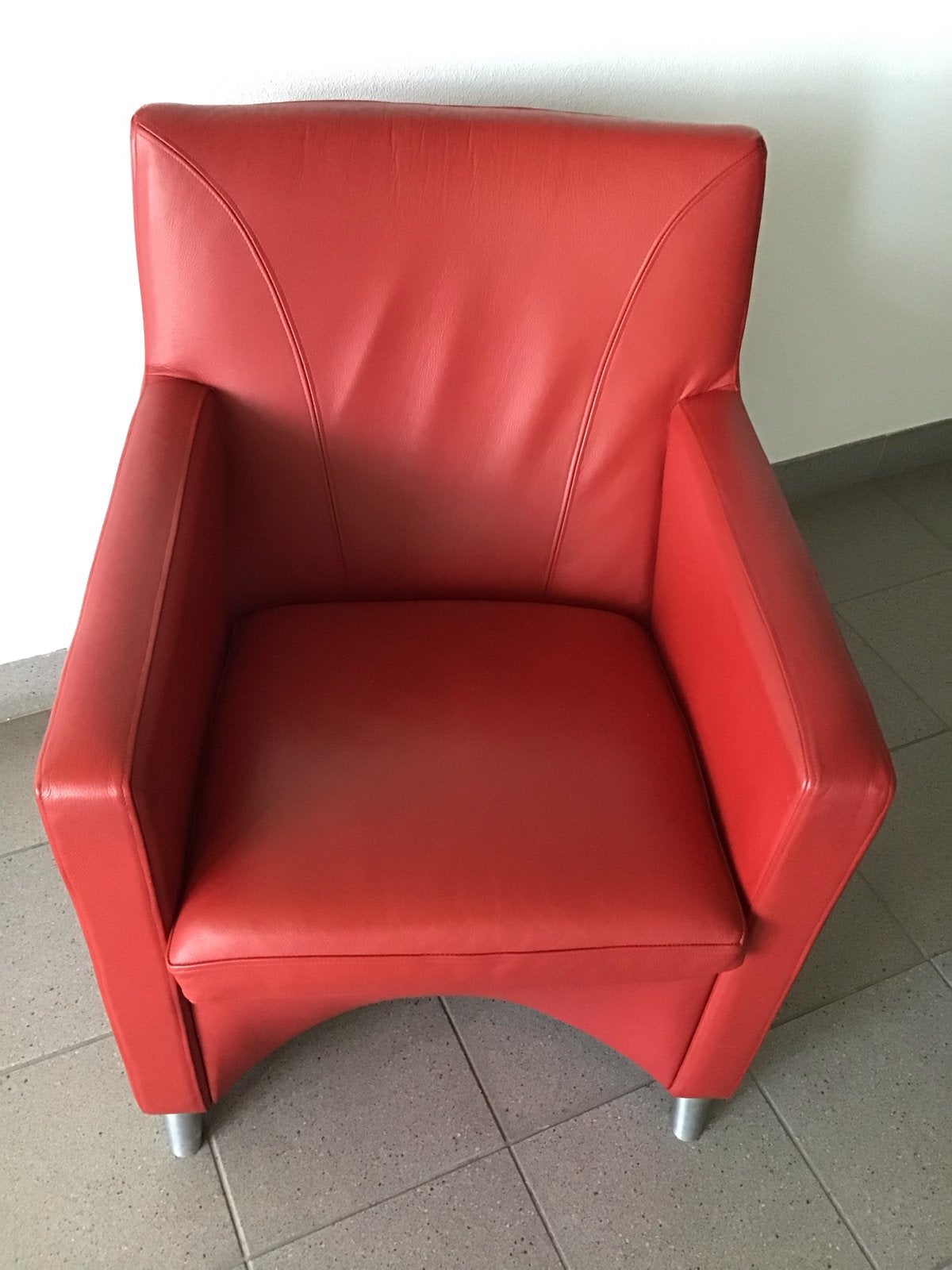 Leolux Dolcinea rode leren design fauteuil, Huis en Inrichting, Fauteuils, Ophalen, Gebruikt, Leer, 75 tot 100 cm