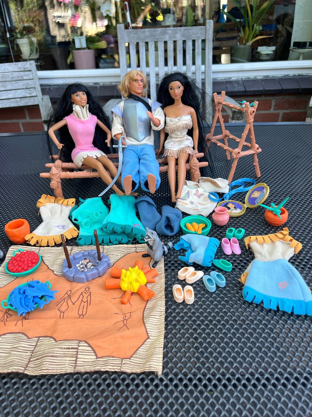 Pocahontas poppen set met accessoires en Ken, Ophalen of Verzenden, Gebruikt, Overige typen