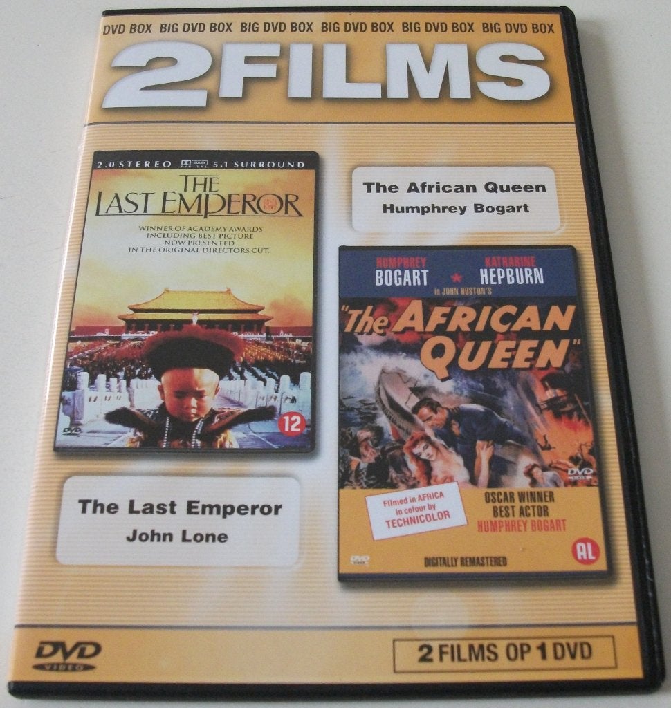 Dvd *** LAST EMPEROR & AFRICAN QUEEN *** 2-Filmpack, Alle leeftijden, Ophalen of Verzenden, Zo goed als nieuw