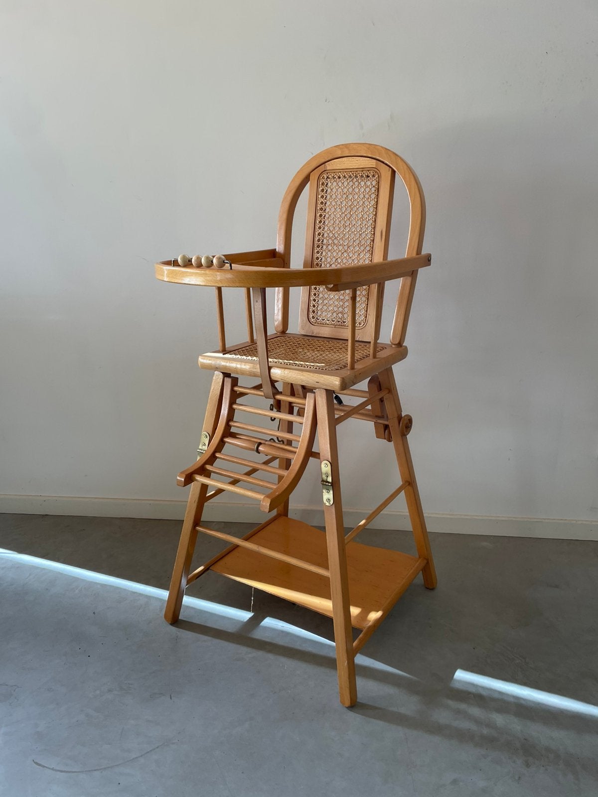 Vintage kinderstoel | jaren 50 rotan webbing, Ophalen, Gebruikt, Overige typen