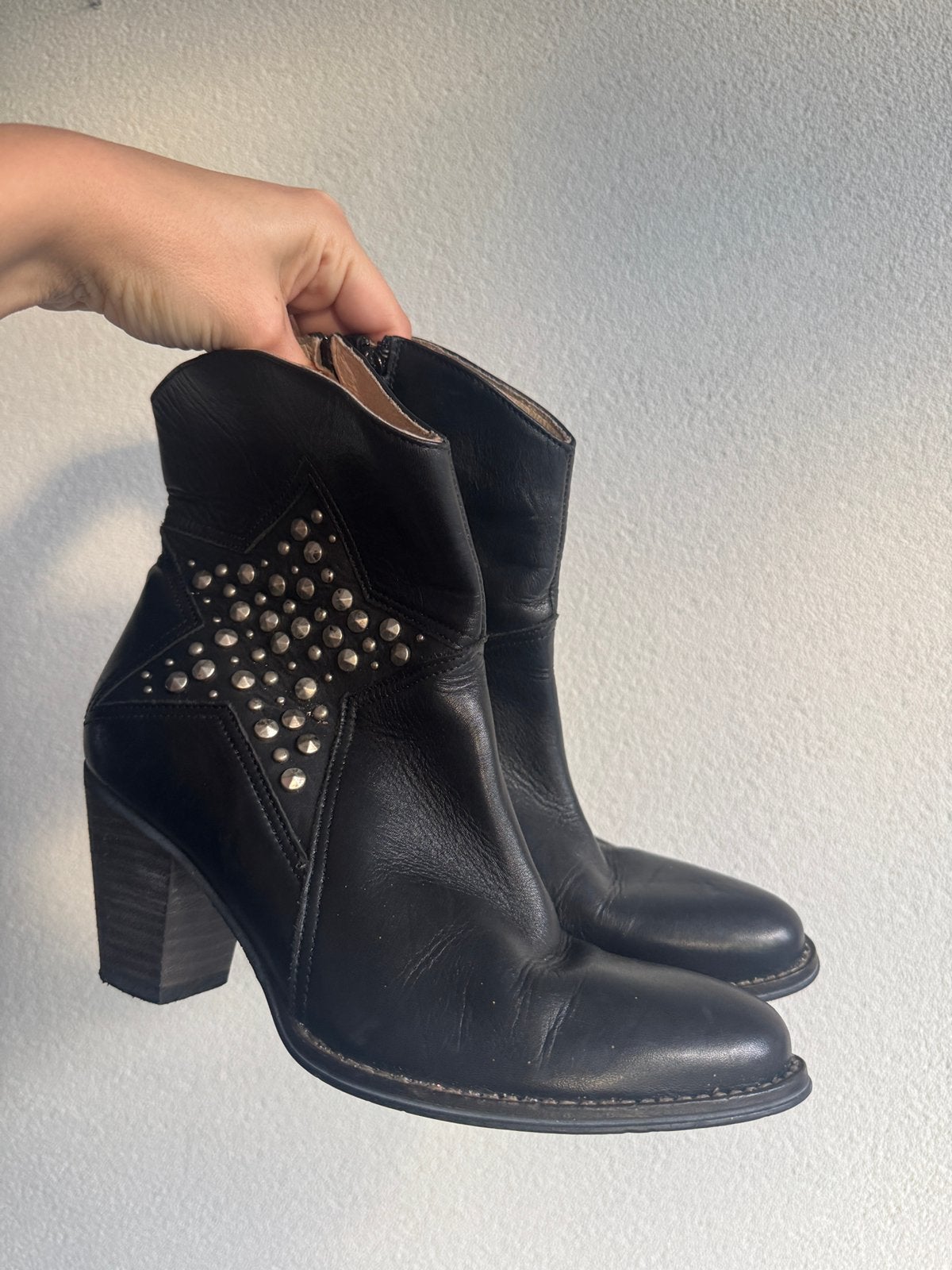 Vintage Y2K zwarte enkel laarzen met studs, Vintage, Lage of Enkellaarzen, Vintage, Ophalen of Verzenden