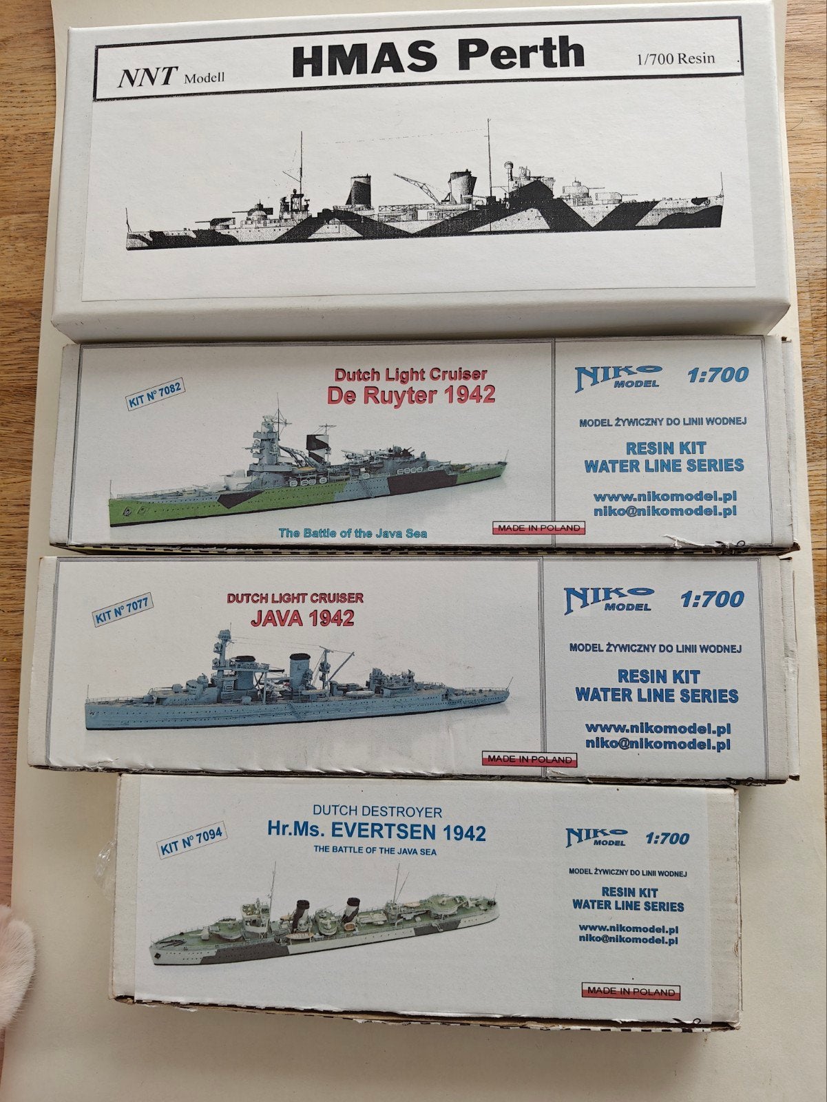 Unieke Set 1:700 Resin Kits - Slag in de Javazee (Niko Model, Ophalen of Verzenden, Zo goed als nieuw, 1:200 of kleiner, Overige merken