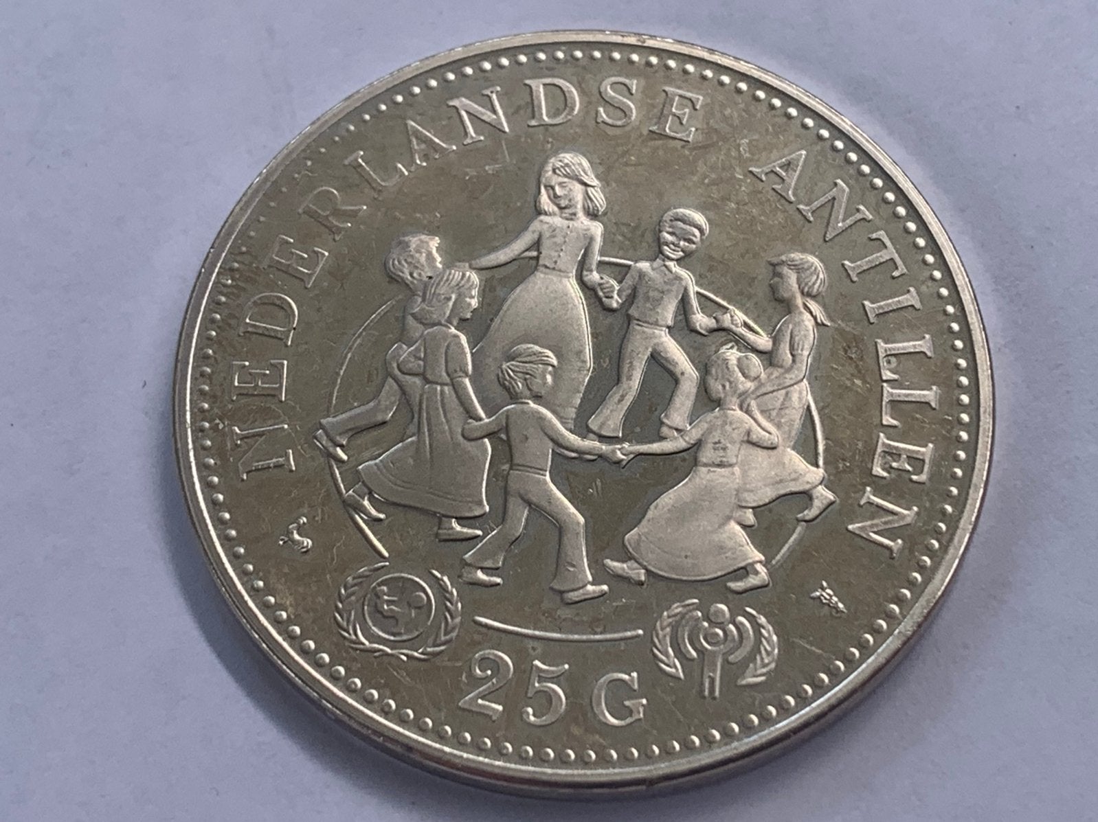 25 gulden nederlandse antillen 1979 spelende kinderen, Ophalen of Verzenden, Koningin Juliana