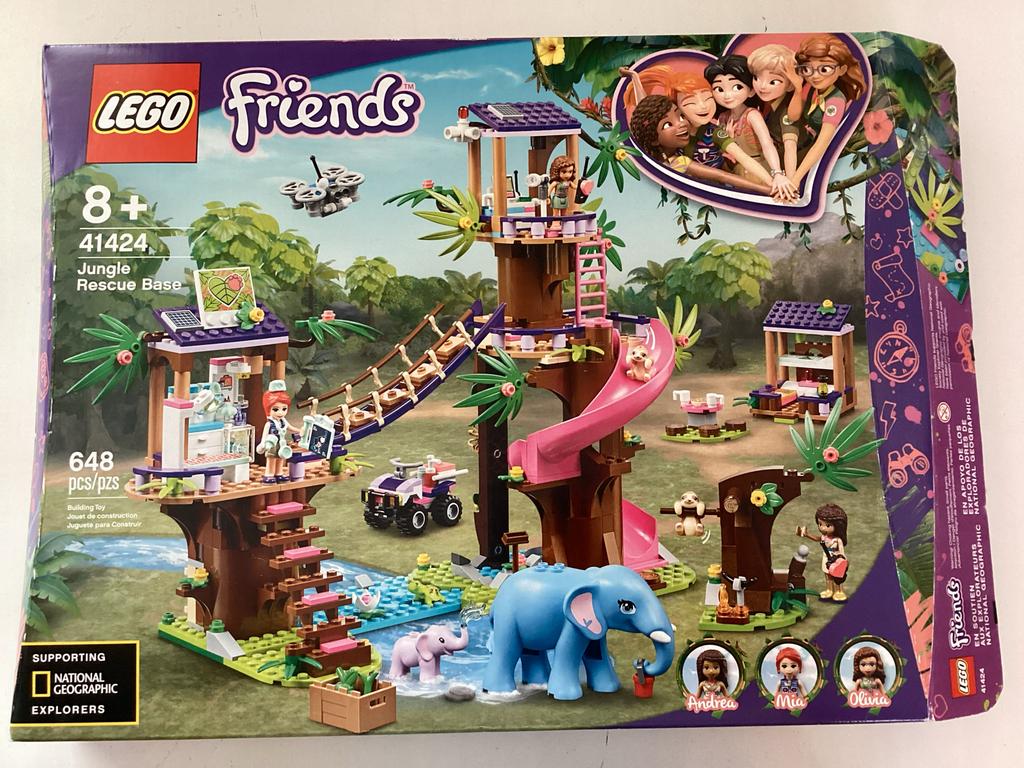 LEGO Friends 41424 Jungle Reddingsbasis compleet met doos, Lego, Friends, Ophalen of Verzenden, Zo goed als nieuw