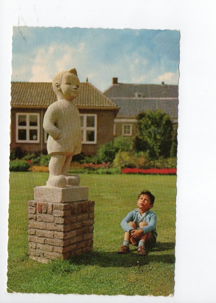 Assen. Ansichtkaart: Bartje met jongetje, Verzamelen, Ophalen of Verzenden, 1960 tot 1980, Gelopen, Drenthe