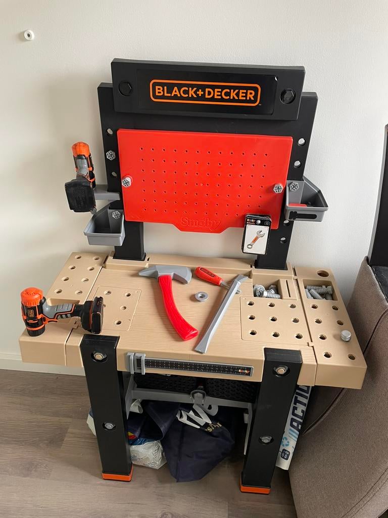 Black & Decker werkbank kinderen smoby, Ophalen of Verzenden, Zo goed als nieuw