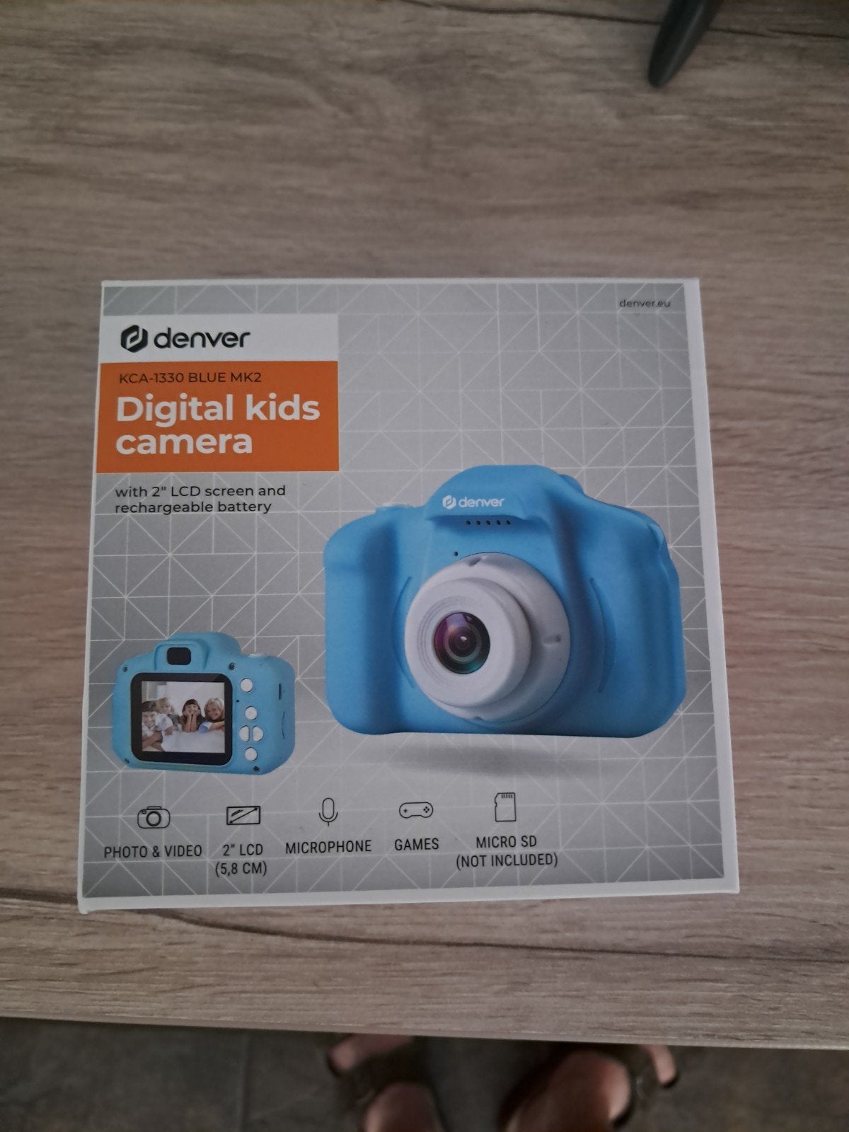 Denver KCA-1330 BLUE MK2 Digitale Kindercamera, Audio, Tv en Foto, Fotocamera's Digitaal, Ingebouwde flitser, Nieuw, Ophalen of Verzenden