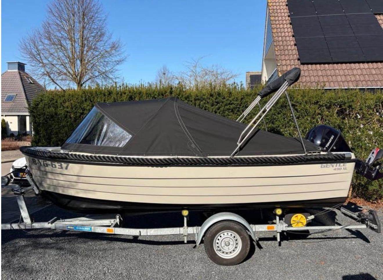 Gentle 490XL 30 PK Tohatsu gloednieuw, Ophalen, Zo goed als nieuw, Elektrische start, Buitenboordmotor