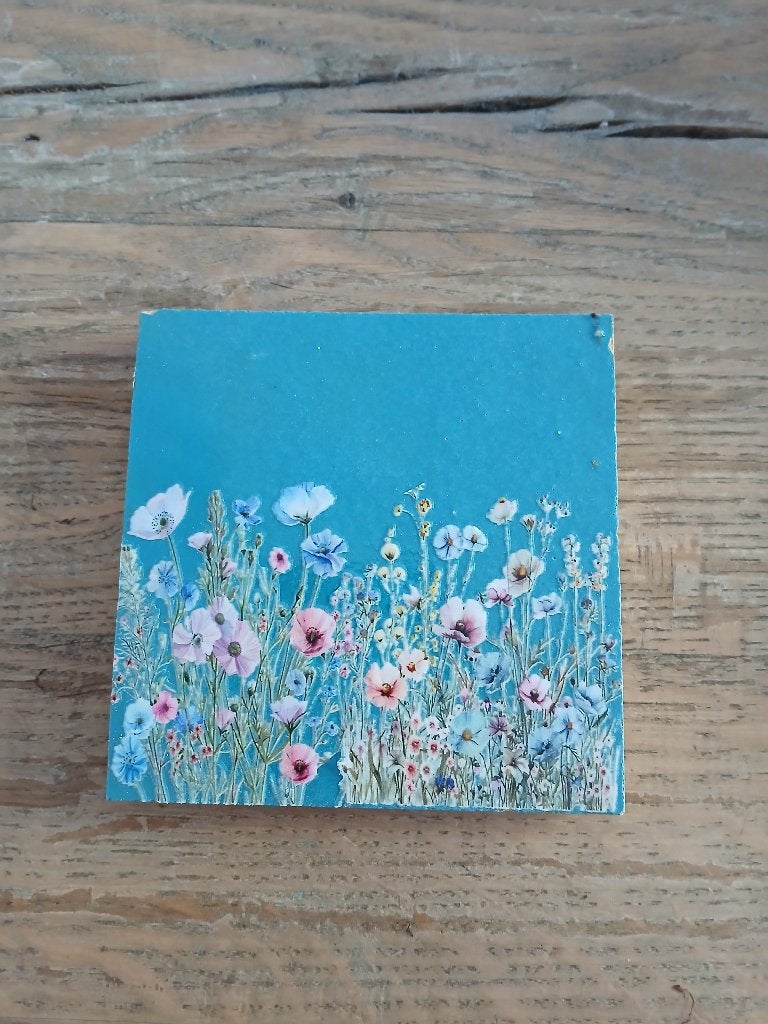 Marokkaanse tegel Blu Jean 10x10cm. (Zellige), Meerkleurig, Overige stijlen, Nieuw, Ophalen of Verzenden
