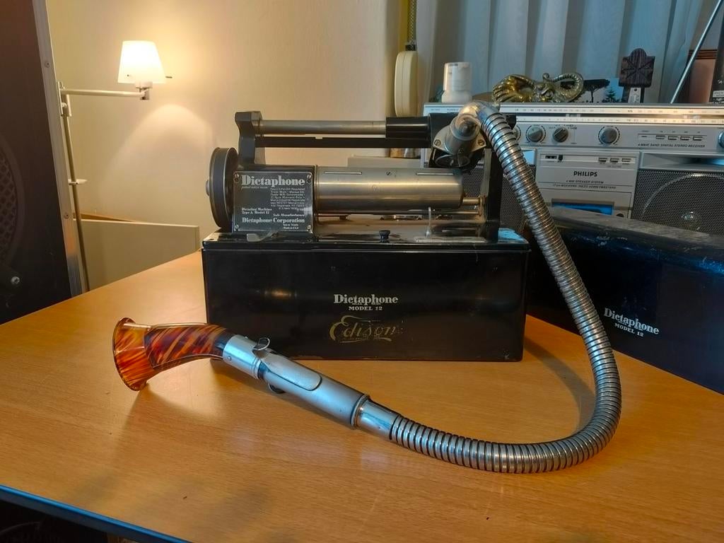 Dictaphone Model 12 Edison met Featherweight hoorn, Antiek en Kunst, Ophalen of Verzenden