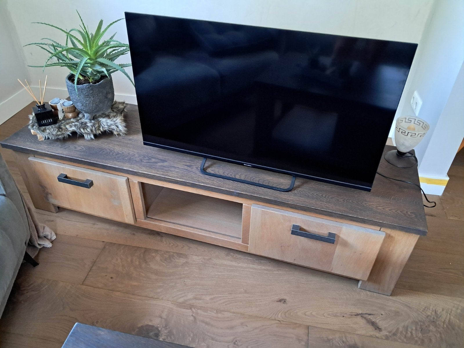 tv meubel eiken, Ophalen, Zo goed als nieuw, 25 tot 50 cm, Minder dan 100 cm