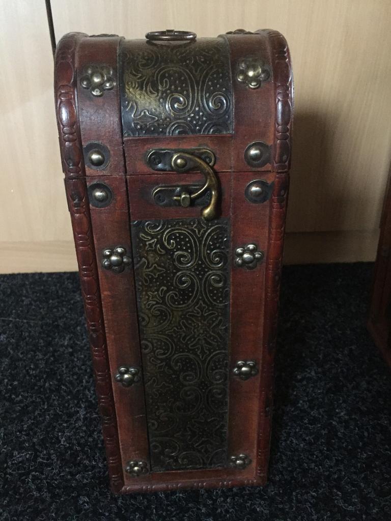 Vintage Luxe wijnkoffer/wijnfles koffer bruin/brons 1 fles, Huis en Inrichting, Woonaccessoires | Wijnrekken, Ophalen of Verzenden