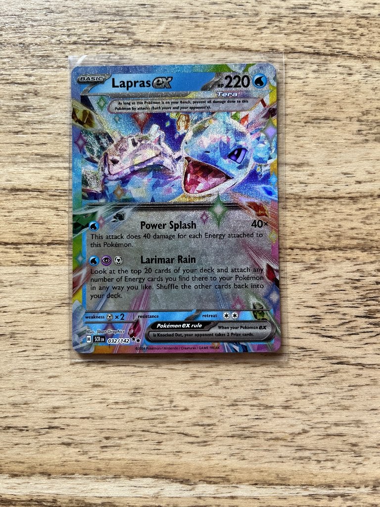 Lapras ex (SCR 032) pokemon kaart, Ophalen of Verzenden, Zo goed als nieuw, Losse kaart, Foil