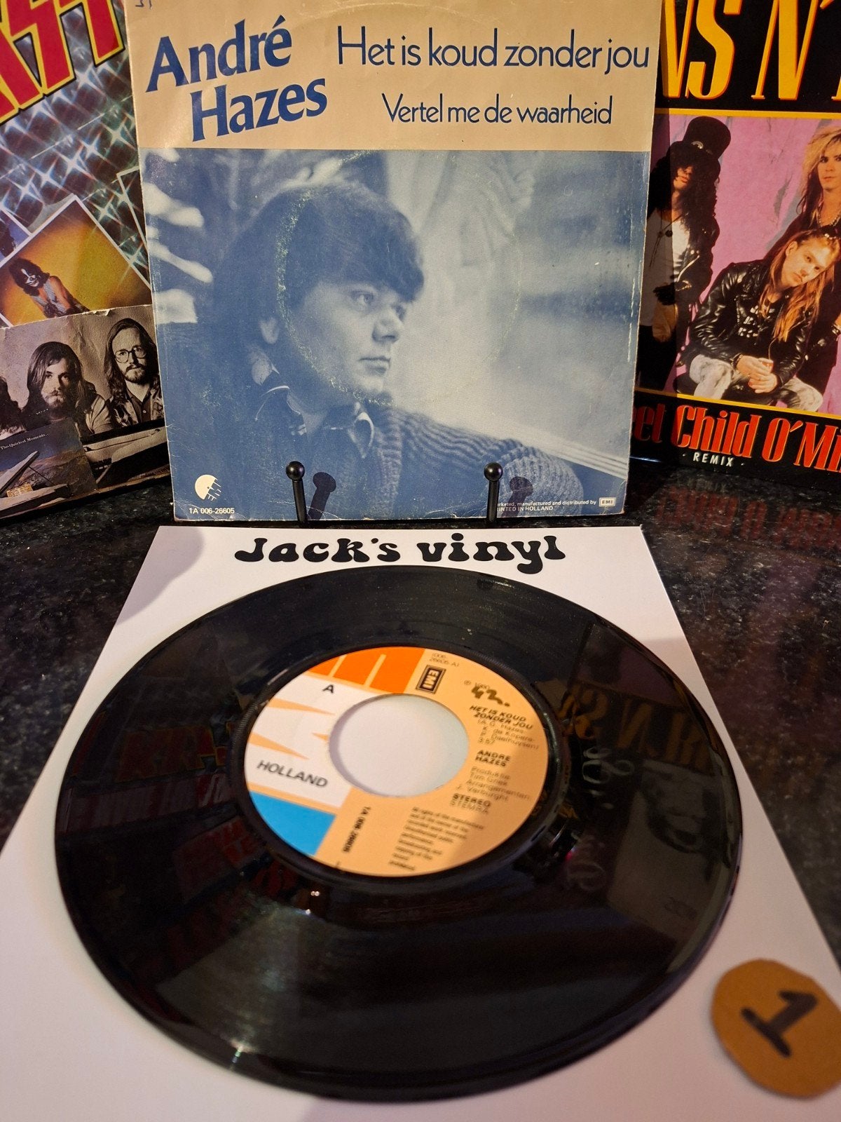 André Hazes - Het is koud zonder jou / 1980/1, Gebruikt, 7 inch, Ophalen of Verzenden, Beschermende buitenhoes
