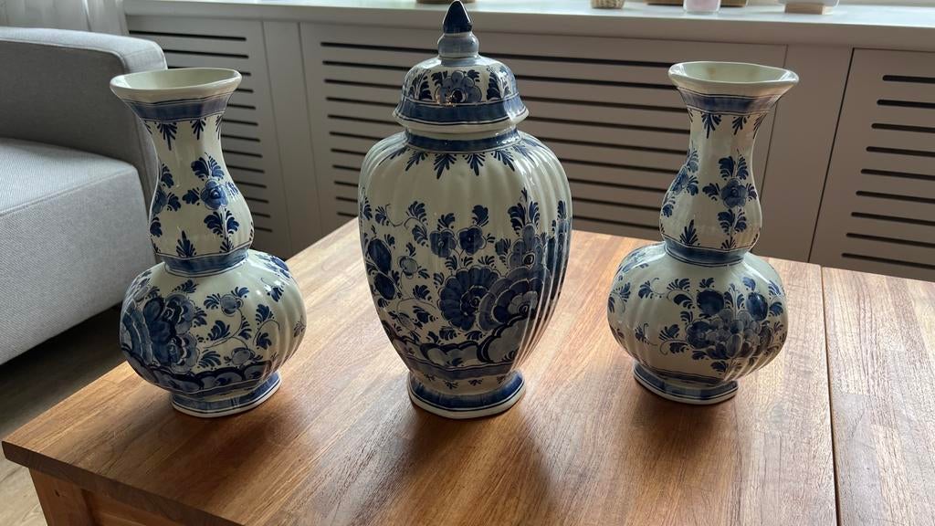 Delft holland handpainted kastset, Ophalen, Gebruikt, Overige kleuren